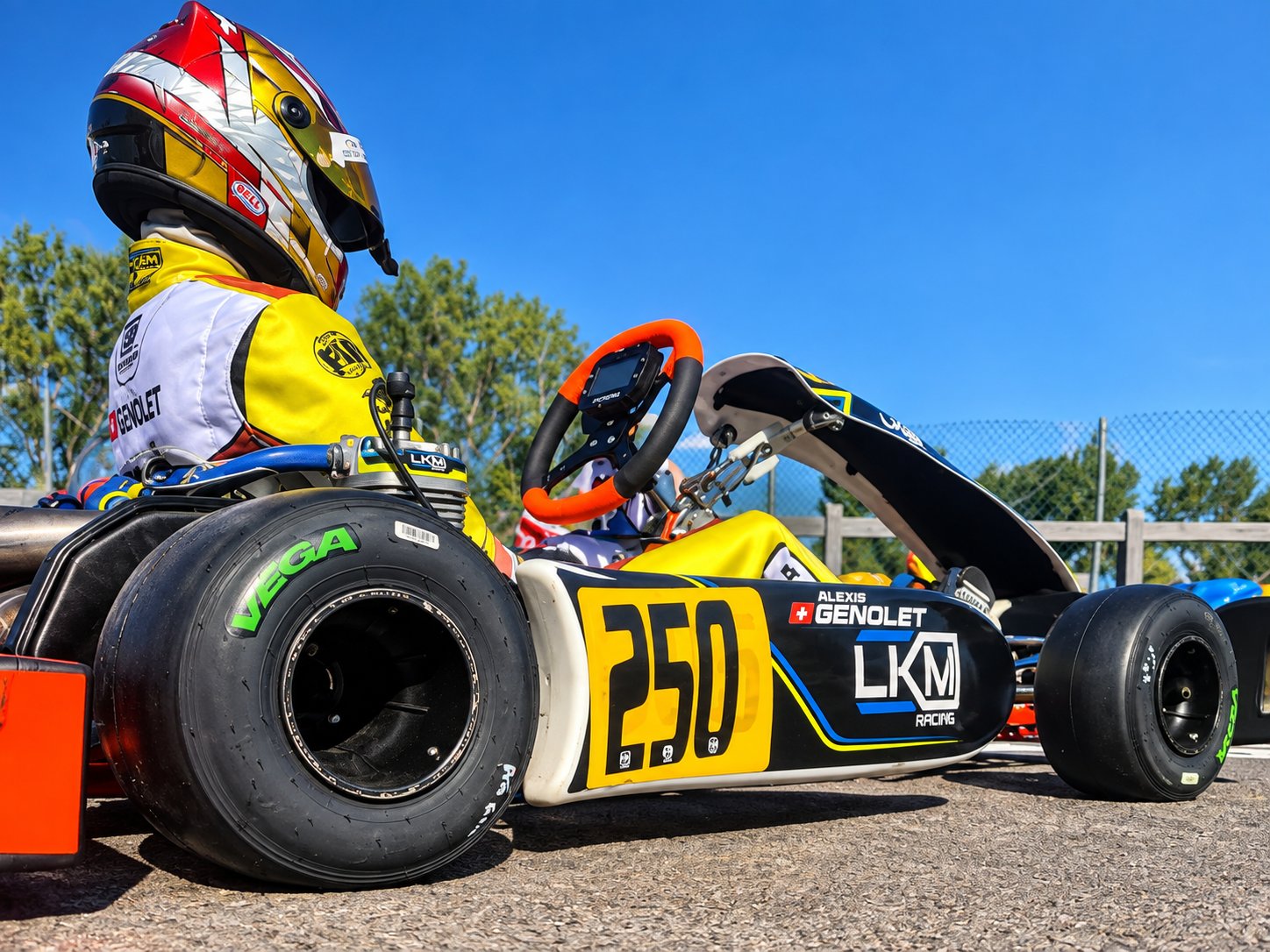 Kart d'Alexis Genolet aux couleurs LKM Racing, numéro 250